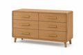 Commode en Bois avec 6 Tiroirs en Chêne, 120x40x80 cm