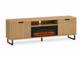 Meuble TV avec Cheminée Intégrée en Bois de Chêne 180x50x45 cm