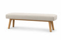 Banc en bois et tissu lin 140cm