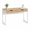 Bureau rectangulaire en MDF et métal blanc 120cm