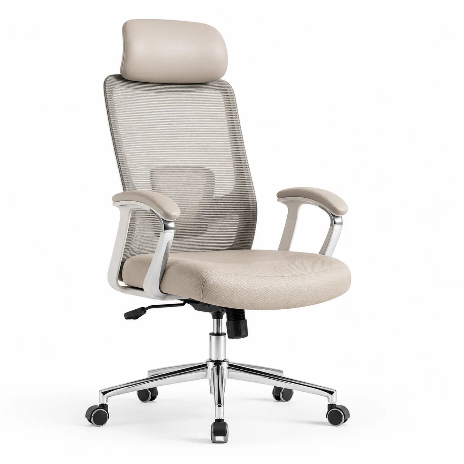 Chaise de bureau en maille avec dossier ergonomique et appui-tête réglable