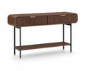 Console en bois de noyer avec pieds en métal 120cm x 40cm x 80cm