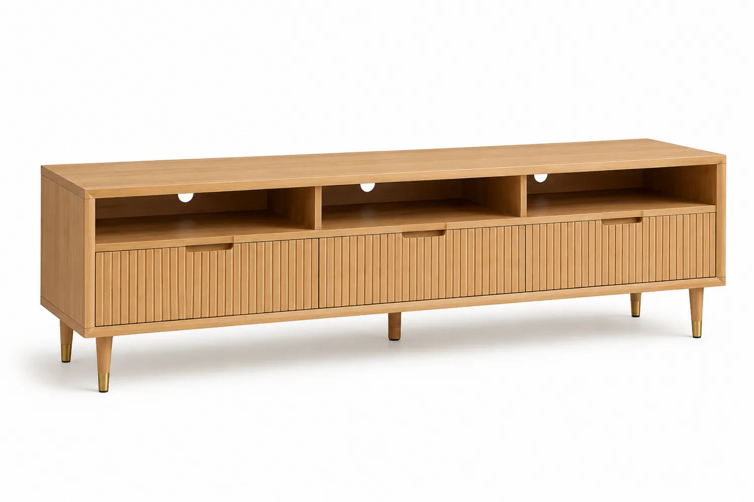 Meuble TV en bois de chêne 180x40x55 cm