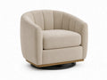 Fauteuil pivotant en tissu beige