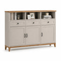 Buffet en bois et MDF gris clair 140cm x 35cm x 95cm