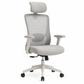 Chaise de bureau ergonomique en tissu et maille avec accoudoirs réglables, gris