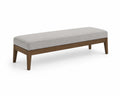 Banc en bois et tissu polyester gris 180 cm