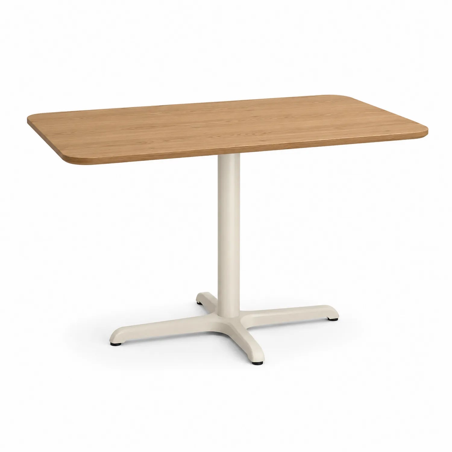 Table à manger rectangulaire chêne métal blanc 120x80x75 cm