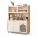 Buffet de cuisine en bois avec portes en verre trempé