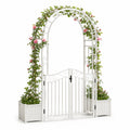 Arche de Jardin en Fer avec Bacs Blancs 240x120x40 cm
