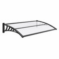 Auvent polycarbonate transparent courbé 120x80 cm