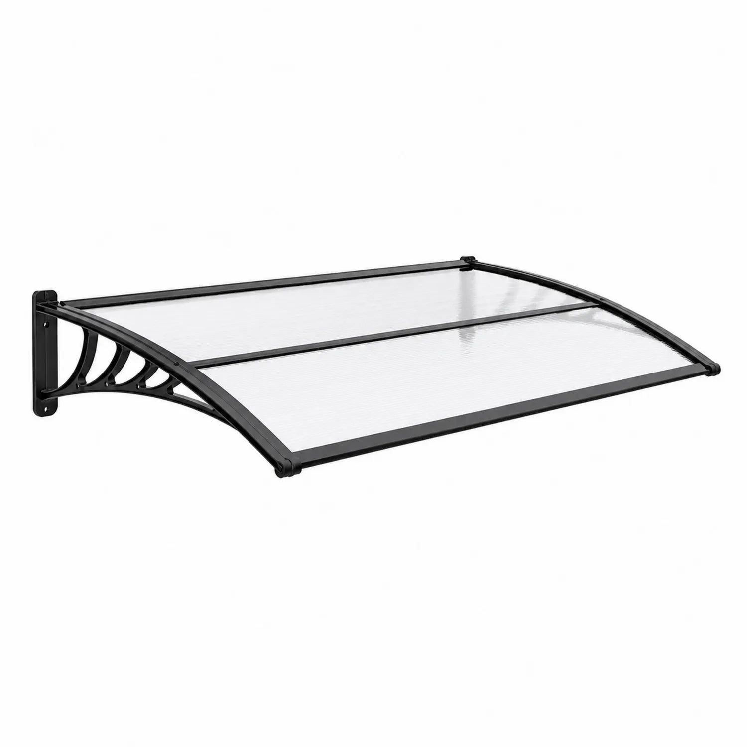 Auvent polycarbonate transparent courbé 120x80 cm