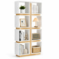 Bibliothèque modulable en MDF Blanc et Chêne 90x30x180 cm