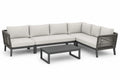 Canapé d'angle extérieur en aluminium avec coussins en polyester 280x280 cm