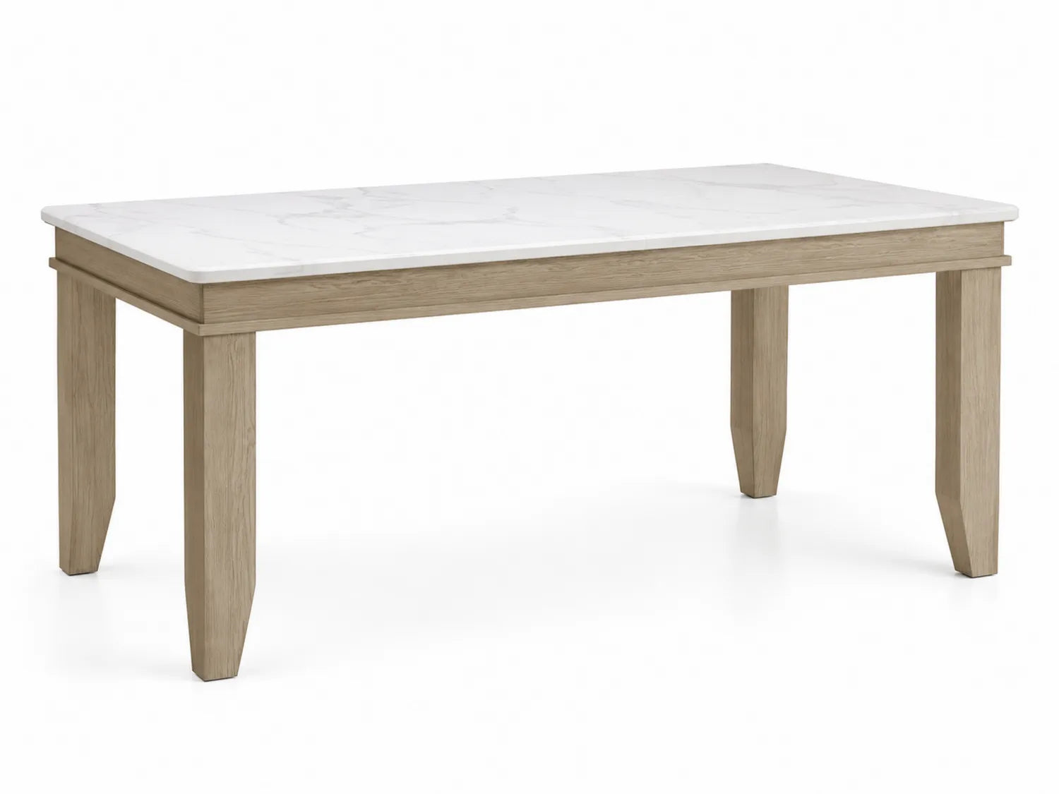 Table à manger en bois avec plateau en marbre
