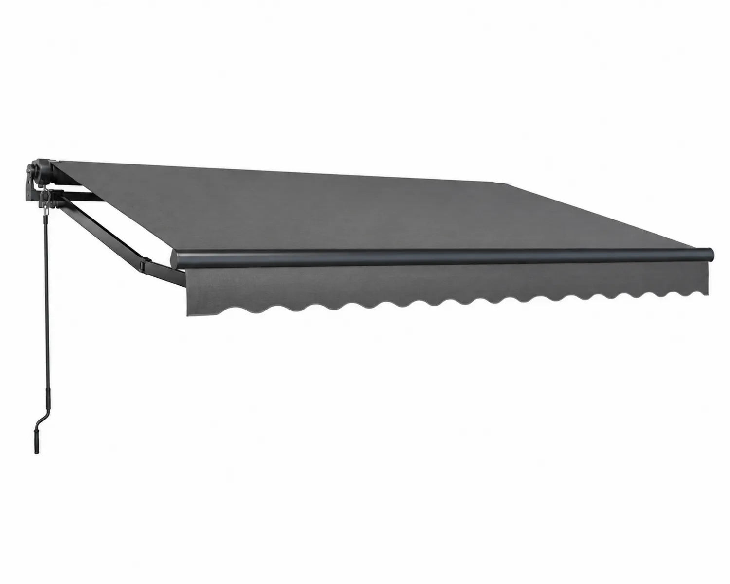 Auvent manuel rétractable en aluminium et polyester Gris 3x2.5m