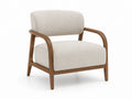 Fauteuil en tissu avec cadre en bois chêne beige