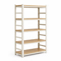 Étagère de rangement en bois et acier blanc 5 niveaux 180x90x45 cm