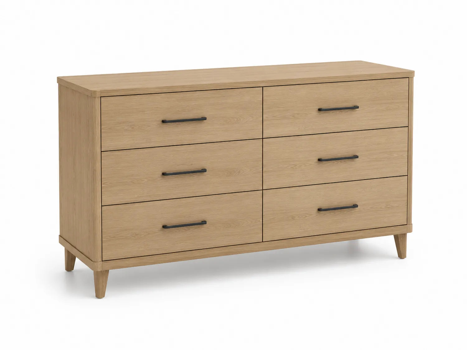 Commode en bois avec 6 tiroirs chêne
