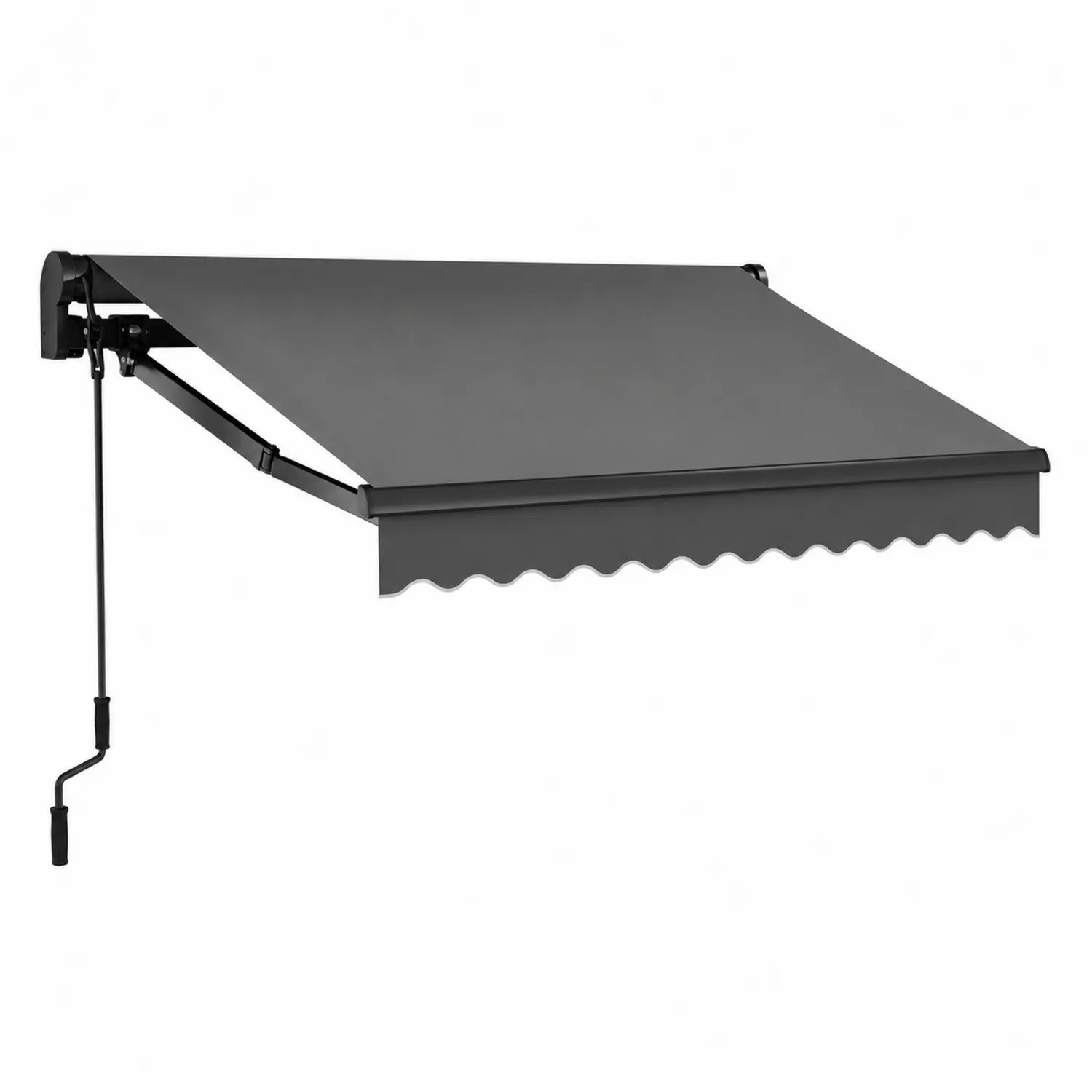 Auvent rétractable en polyester et aluminium gris 300 cm