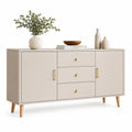 Buffet en bois avec portes et tiroirs beige