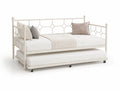 Lit gigogne en métal Blanc 200 cm x 90 cm