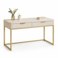 Bureau rectangulaire en bois avec pieds en métal doré 120 cm