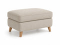 Repose-pieds en tissu polyester Beige avec pieds en bois
