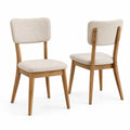 Chaises en bois et tissu beige, ensemble de 2, 85 cm