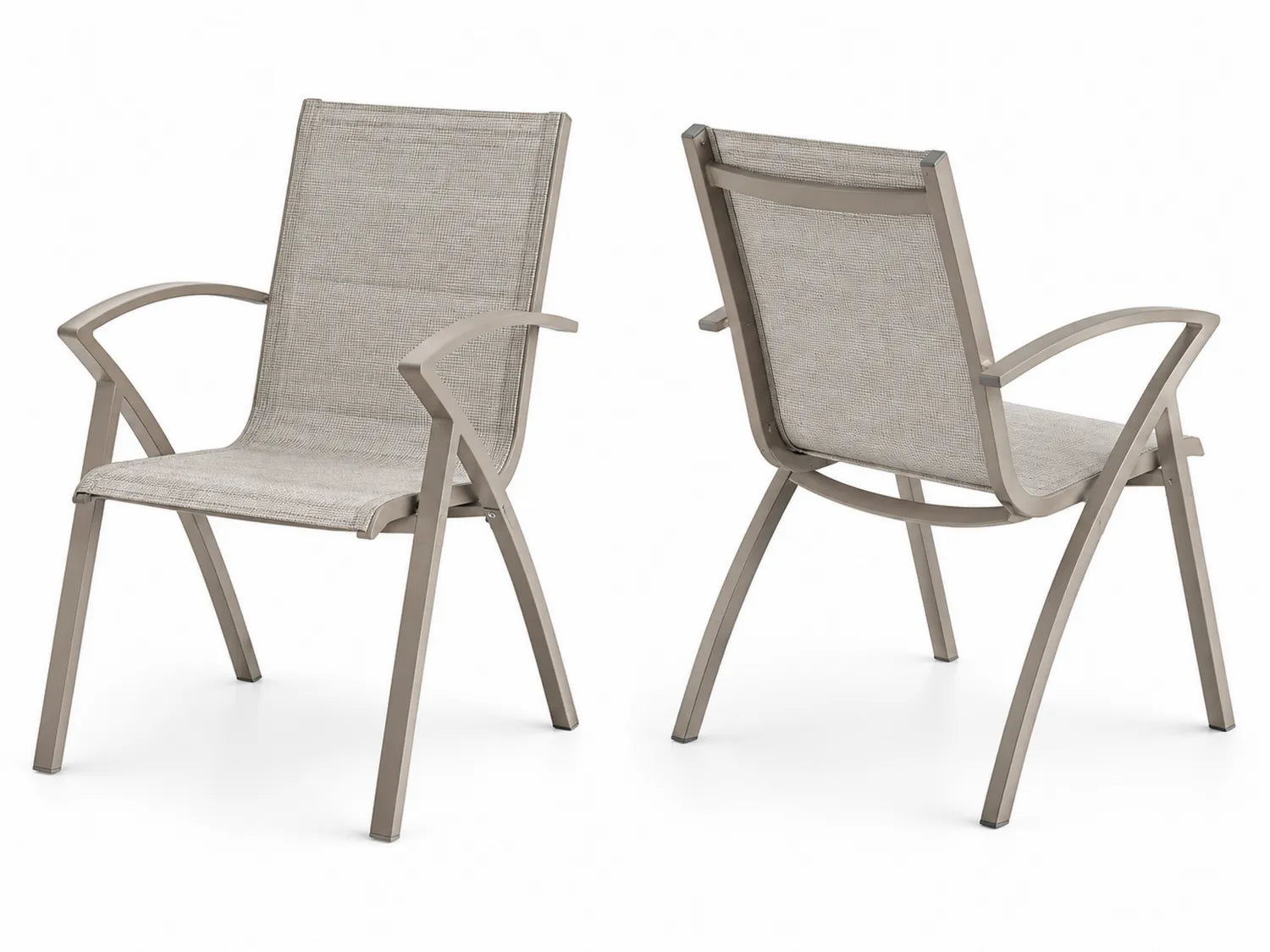 Chaise d'extérieur en aluminium et textilène beige