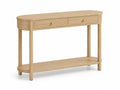Console Ovale en Bois avec Tiroirs et Étagère