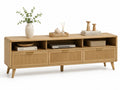 Meuble TV en Bois Chêne avec 3 Tiroirs 180x40x50 cm