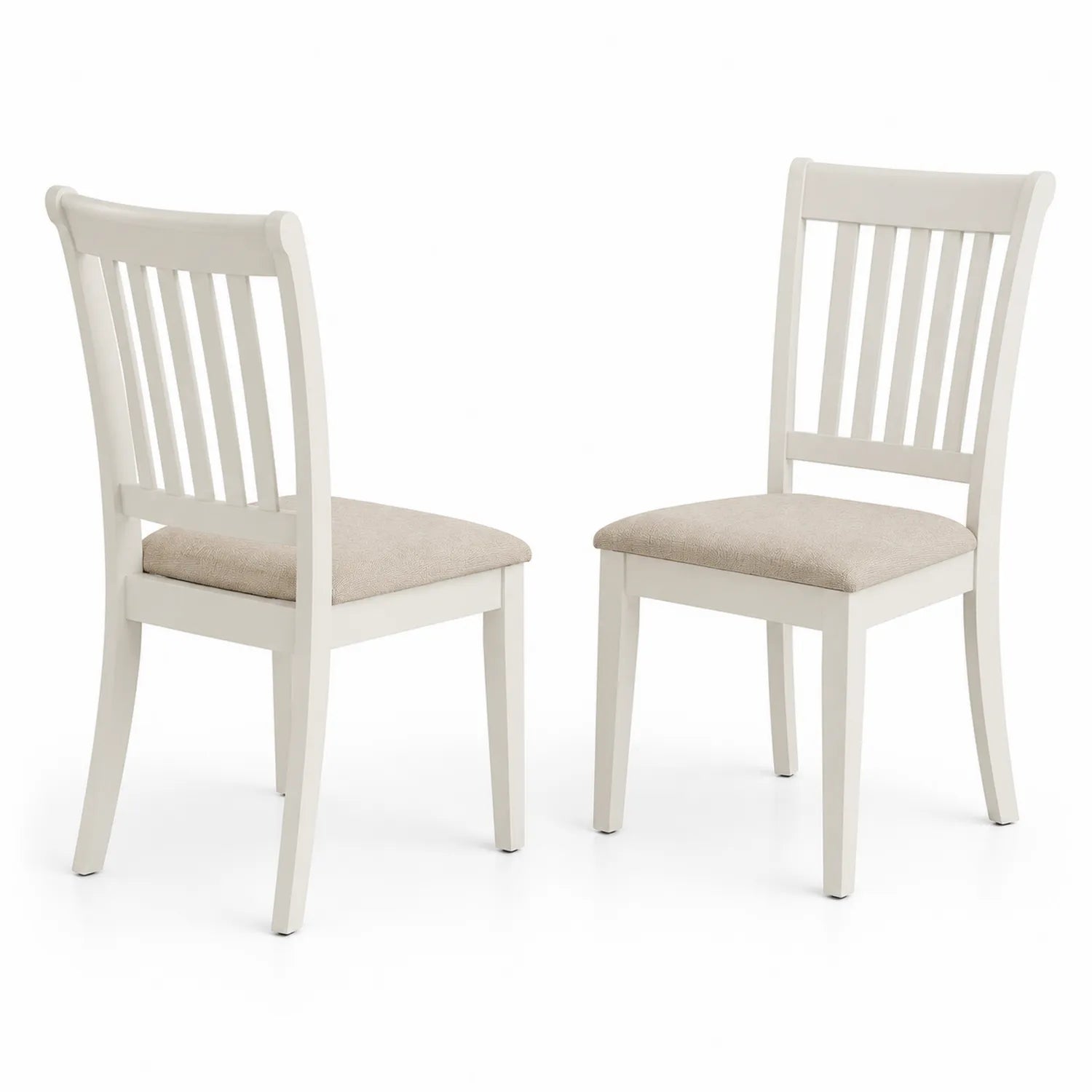 Lot de 2 chaises de salle à manger en bois avec assise en polyester