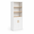 Bibliothèque en bois blanc avec étagères chêne