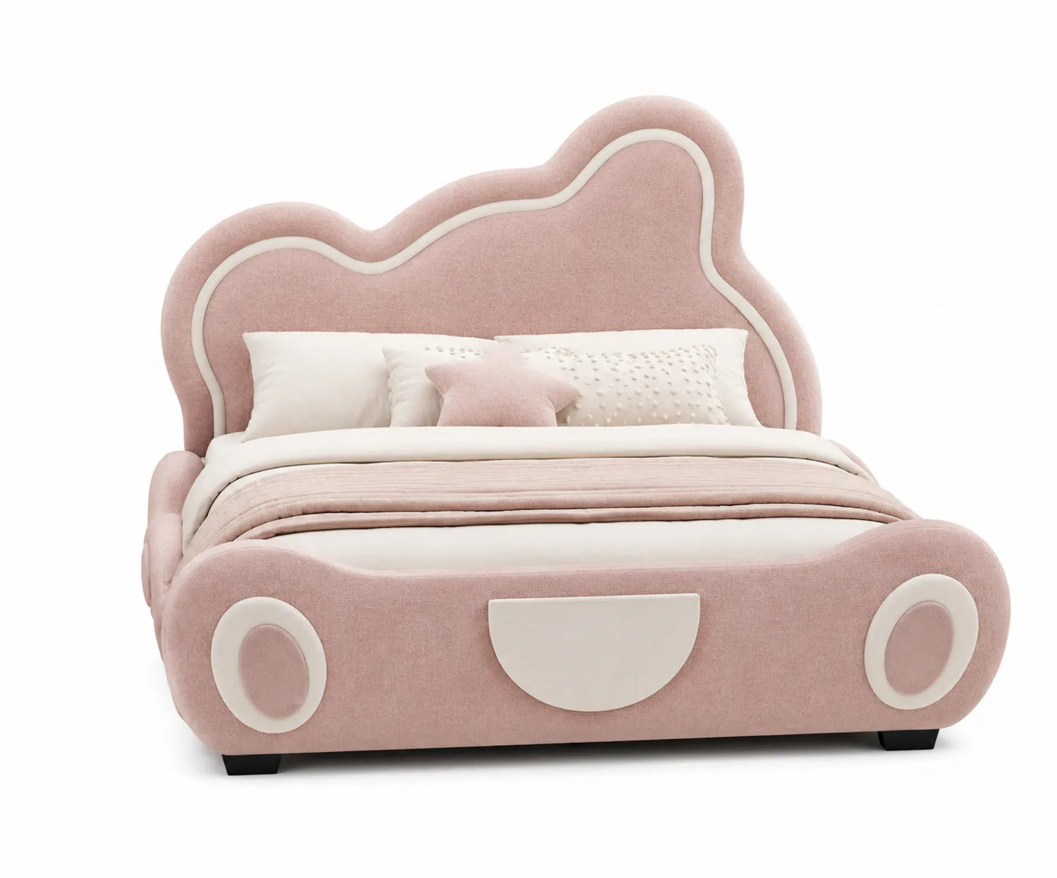 Lit enfant en tissu polyester Rose 200x140 cm